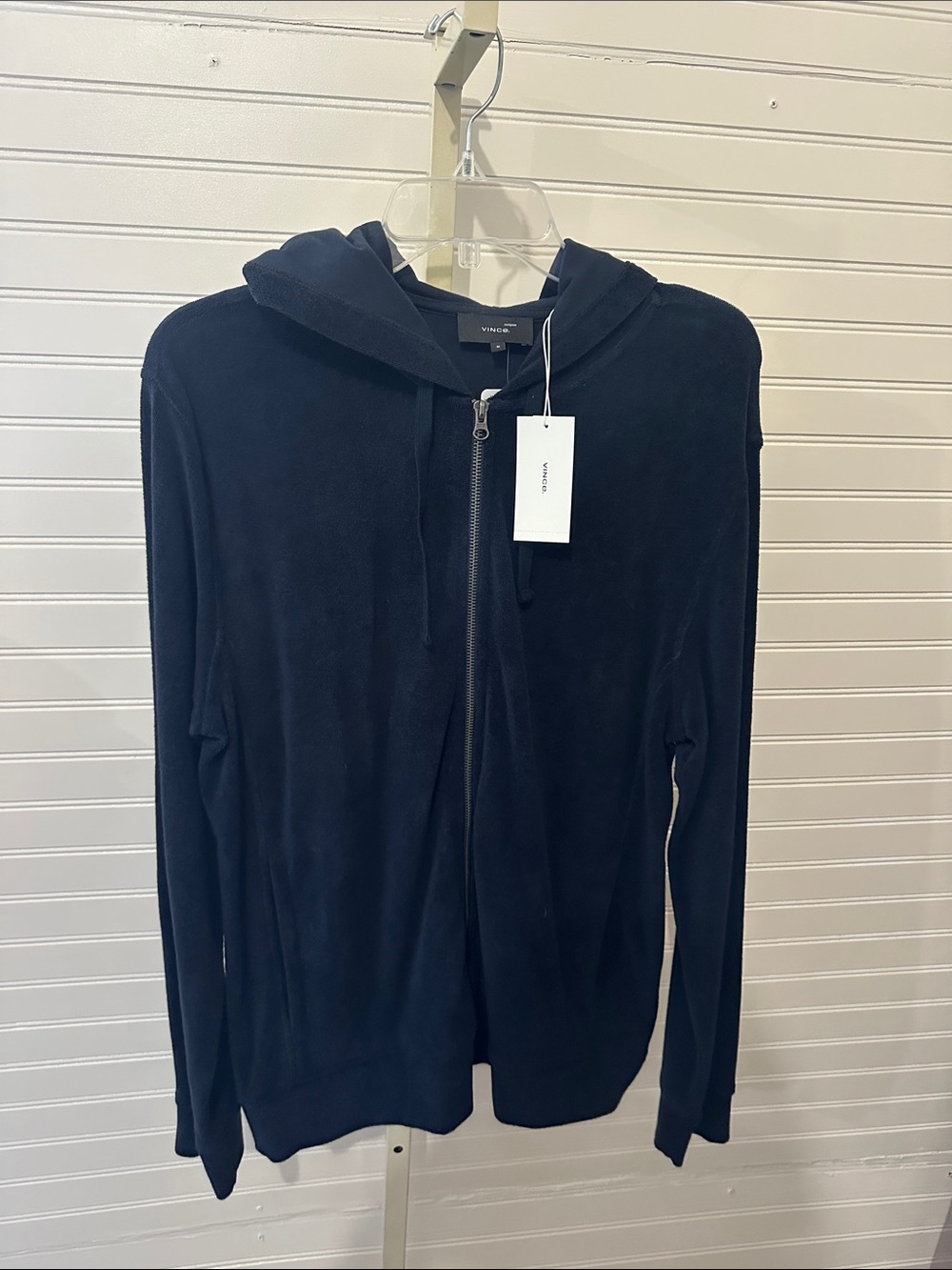 Vince. Navy Zip-Up Hoodie Sweatshirt M New!